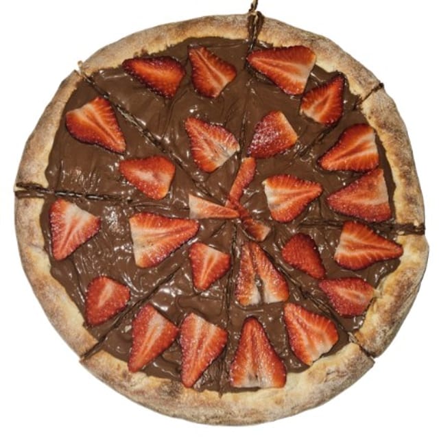 Nutella & Strawberry Delight Dessert Pizza.