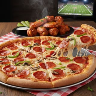Large 3 Topping Pizza & 10 Wings