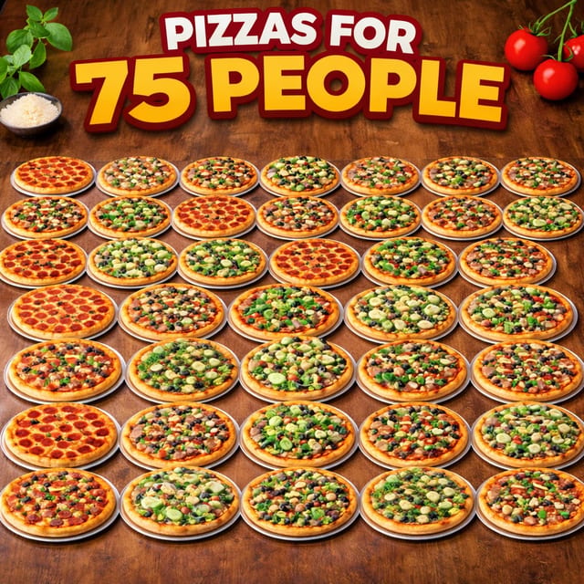 Pizzas for 75.