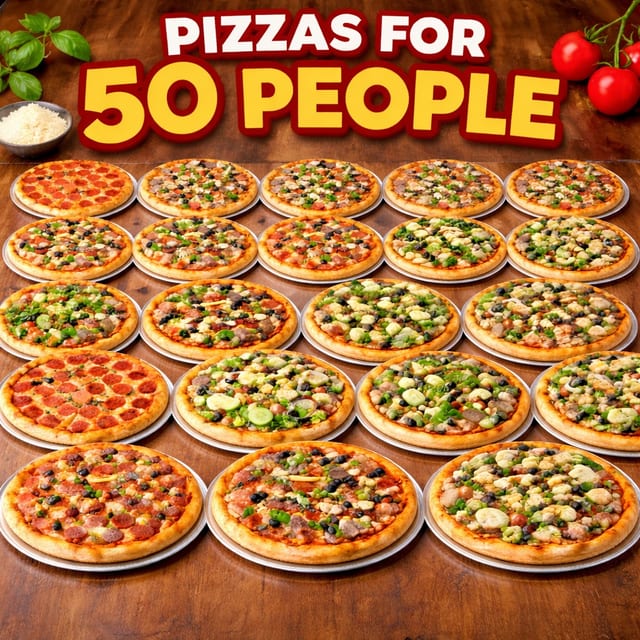 Pizzas for 50.